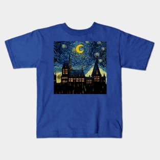 Starry Night Wizarding School Van Gogh Kids T-Shirt